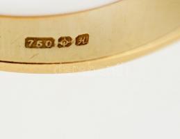 Arany (Au.) 18 K gyűrű brill kövekkel (összesen 7 db kb 0,25 ct) ezüst foglalatban, jelzett, méret:5...