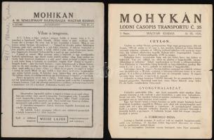 1920 Mohikan a 35. szállítmány hajóújságja. Magyar és német kiadások. Többnyelvű hadifogoly újság 4-6, 8. számok. A Szibériai hadifogságból hazaszállítottak újságja.  / POW magazine in German, Hungarian and Czech language