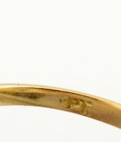 Arany (Au.) 18 K gyűrű brill kövekkel ( kb 0,33 ct) ezüst foglalatban, jelzett, méret:51, bruttó: 2,...