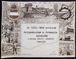 Konecsni Zsizsi (1911-2000): Felszabadulás, Budapest. Rézkarc, jelzett. 30x40 cm