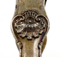 Jelzett angol ezüstözött alpakka steakszedő, h:26 cm