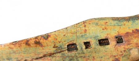 Jelzett angol ezüstözött alpakka steakszedő, h:26 cm