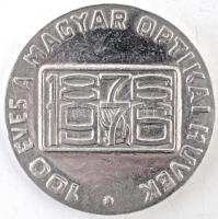 1976. "100 éves a Magyar Optikai Művek 1876-1976 / Centenárium" jelzetlen Ag emlékérem, li...