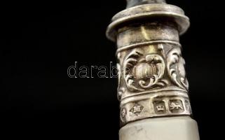 Ezüst (Ag.) kis villa gyönház nyéllel, jelzett, h:14 cm, bruttó:23 g