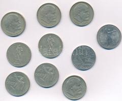 Szovjetunió 1965-1977. 1R Cu-Ni-Zn (10db, 5xklf) T:2,2- ü., ph.
Soviet Union 1965-1977. 1 Rubles Cu...