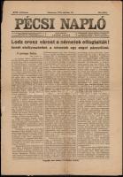 1914 A Pécsi Napló c. újság október 18. száma a háború híreivel és hosszú cikk a környező  országok magatartásának elemzésével