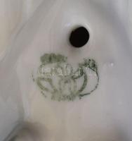 Porcelán sörényes galambpár, jelzett, kis lepattanással, jelzett, m: 14 cm