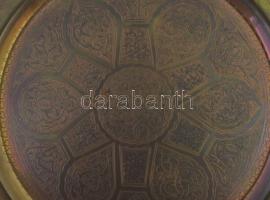 Réz tárgyak: gyertyatartó, cukordoboz, tál, összesen: 3 db, m:24 cm, 12×15 cm, d:25 cm