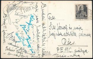 1944 Képeslap a budai atléták aláírásával