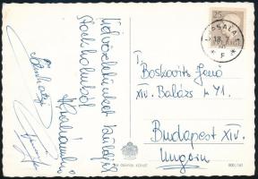 1960 Puskás Ferenc és Tóth Mihály aláírása hazaküldött képeslapon