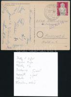 1955 Képeslap a nyugat-berlini ökölvívó EB-ről a válogatott és az edző aláírásával, közte Budai Pál aláírása