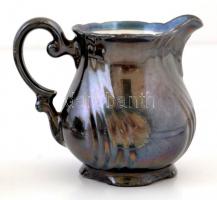 Dekor Bavaria Feinsilber hiányos porcelán teáskészlet (6 csésze. 5 alj, 1 kiöntő), jelzett, kopás ny...