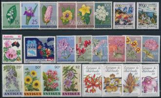 1963-1990 Flowers 4 sets + 6 stamps 1963-1990 Virág motívum 4 klf sor + 6 db önálló érték