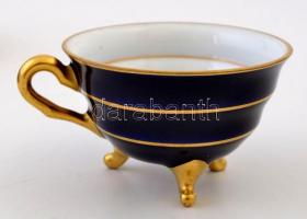 Ilmenau porcelán teászkészlet (6 csésze, 6 alj), matricás, jelzett, csésze: 6x4 cm, alj: 11 cm