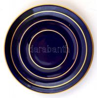 Ilmenau porcelán teászkészlet (6 csésze, 6 alj), matricás, jelzett, csésze: 6x4 cm, alj: 11 cm