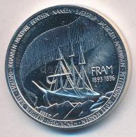 Norvégia DN "Fridtjof Nansen / Fram 1893-1896" jelzett Ag emlékérem (24,87/0.925/34mm) T:P...