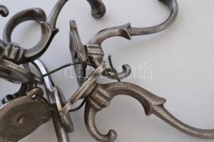 Öntöttvas kabátfogas, 3 db + esernyőtartó, 1 db, h: 13 és 15 cm