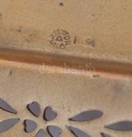 Argentor ovális réz tálca, jelzett, 42x17 cm