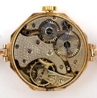 Női aranyóra festett zománc számlappal, felújított restaurált Rolex szerkezettel (cca 1920) 9K arany...