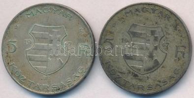 1947. 5Ft Ag "Kossuth" (2x) T:2-,3