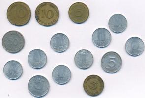 NSZK 1949-1969. 5pf-50pf (5x) + NDK 1949-1968. 1pf-5pf (10x) T:2 FRG 1949-1969. 5 Pfennig - 50 Pfennig (5x) + GDR 1949-1968. 1 Pfennig - 5 Pfennig (10x) C:XF