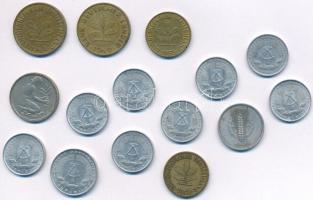 NSZK 1949-1969. 5pf-50pf (5x) + NDK 1949-1968. 1pf-5pf (10x) T:2
FRG 1949-1969. 5 Pfennig - 50 Pfen...