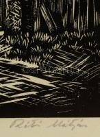 Réti Mátyás (1922-2002): Utcán. Linó, papír. Jelzett, sorszámozott .62/100. Üvegezett keretben. 46x5...