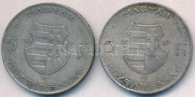 1947. 5Ft Ag "Kossuth" (2x) T:2,2-