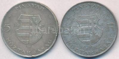 1947. 5Ft Ag "Kossuth" (2x) T:2,2- ph