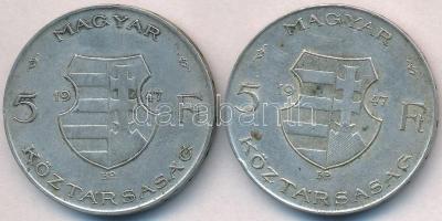 1947. 5Ft Ag "Kossuth" (2x) T:2-