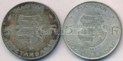 1947. 5Ft Ag "Kossuth" (2x) T:2,2- ph., patina