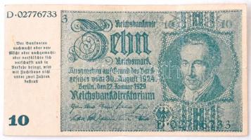 Német 3. Birodalom / Graz, Linz és Salzburg 1945. 10M fotómechanikus eljárással készült bankjegy T:III R! German Third Reich / Graz, Linz and Salzburg 1945. 10 Mark photo-mechanically produced banknote C:F RARE! Krause 188.