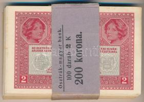 1917. 2K (100x) "DEUTSCHÖSTERREICH" felülbélyegzéssel, sorszámkövetők "628800-628701&...