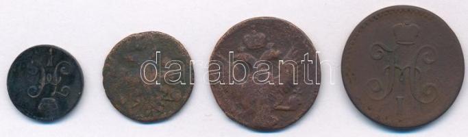 Orosz Birodalom 1730. Polushka Cu + 1744. Denga Cu + 1840. 1/4k Cu + 1842. 1k Cu T:3
Russian Empire...