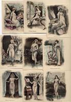 ca.1900. 9 db erotikus viseletek / Erotische Kleidung, 9 versch.