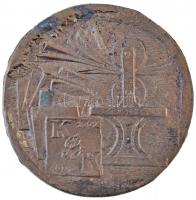 Soltra Elemér (1922-2013.) 1987. "25 éves a pécsi Kisgrafika Barátok Köre" Br plakett, ciz...