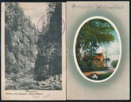 18 db RÉGI európai városképes lap, vegyes minőség / 18 pre-1945 European town-view postcards, mixed ...