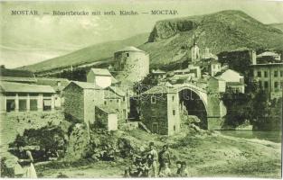 Mostar, Römerbrücke mit serb. Kirche / Roman bridge with Serbian church