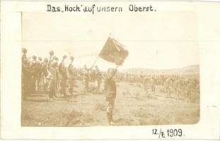 1909 Das "Hoch" auf unsern Oberst / K.u.K. military salute for superior officer, flag, photo