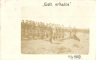 1909 Gott erhalte / K.u.K. military salute with flag, photo