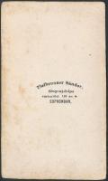cca 1864 Tiefbrunner Sándor fényrajzképe vizitkártya méretben, soproni műterméből, 10x6 cm
