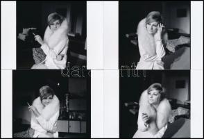 1970 Kállai Ilona színésznőről készült felvételek, 5 db vintage negatív (6x6 cm) és az ezekről készített 5 db mai nagyítás, 10x15 cm
