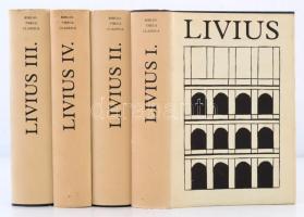 Titius Livius: A római nép története a város alapításától I-IV. Fordította Kiss Ferencné, Muraközy Gyula. Bibliotheca Classica. Bp., 1982, Európa Könyvkiadó. Kiadói egészvászon kötés, kiadói papírborítóban. Jó állapotban.