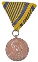 1898. Jubileumi Emlékérem Fegyveres Erő Számára / Signum memoriae (AVSTR) Br kitüntetés mellszalagon T:1-,2  Hungary 1898. Commemorative Jubilee Medal for the Armed Forces decoration with ribbon C:AU,XF  NMK 249.