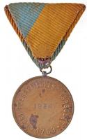 1934. "Egri Polgári Lövész Társulat 1763" Br díjérem mellszalagon. Szign.: BERÉNYI (37,5mm...