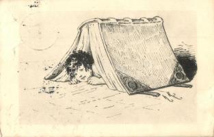Child in tent, Kunstverlag Hermann A. Peters, Bonn s: Prof. Hermann Kaulbach