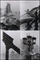 1947 Budapest, a Lánchíd újjáépítése, 20 db vintage negatív (24x36 mm) és az erről készült mai nagyí...