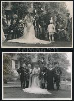 1940. június 26. Bükkösd, Főúri esküvőről készült képriport, 15 db pecséttel jelzett vintage fotó (11,5x17,5 cm) a Várkonyi Stúdió hagyatékából