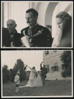 1940. június 26. Bükkösd, Főúri esküvőről készült képriport, 15 db pecséttel jelzett vintage fotó (1...