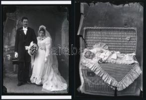 1908 Eger, Gráf Rudolf fényképész 13 db vintage negatívjáról készült mai nagyítás, a jelvényekkel dí...